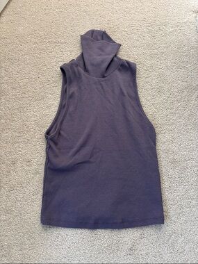 Zara Sleeveless Turtleneck Tank in Plum